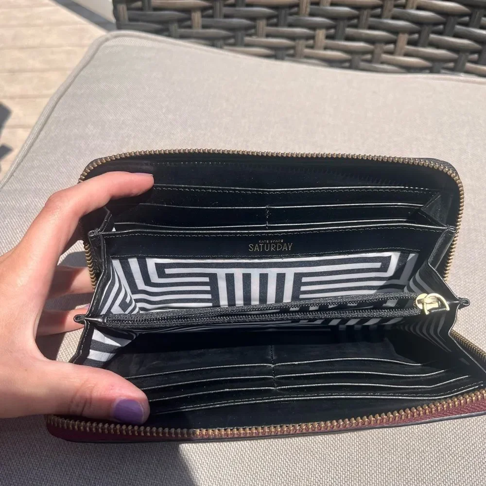 Maroon and Black Kate Spade Wallet